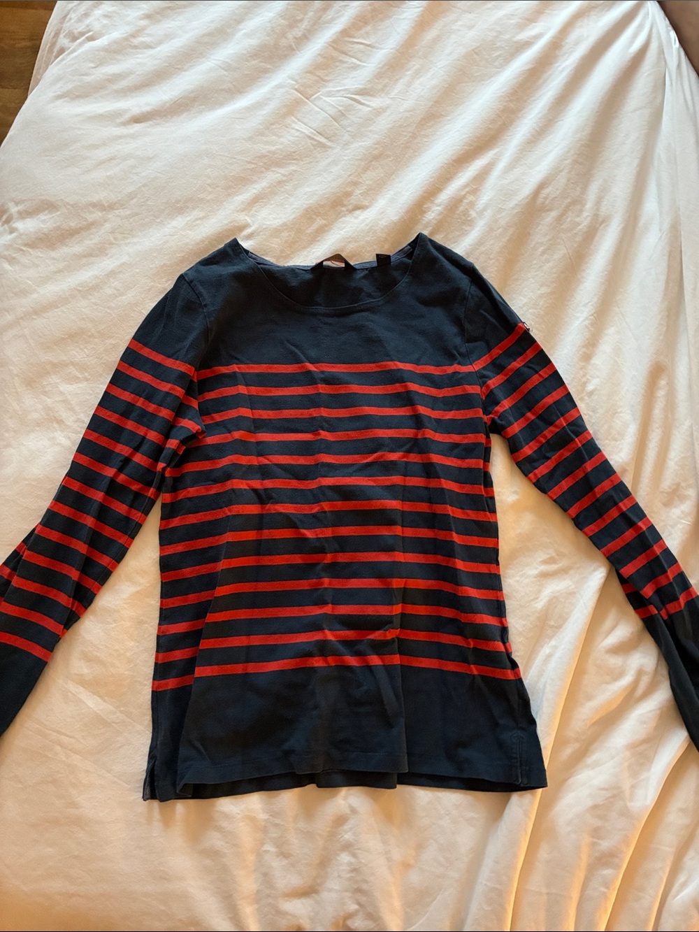 Scotch & Soda Navy and Red Striped Long Sleeve Tee